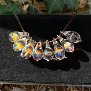 PeepsGlass Implosion Mushroom Handmade Glass Drop Pendant