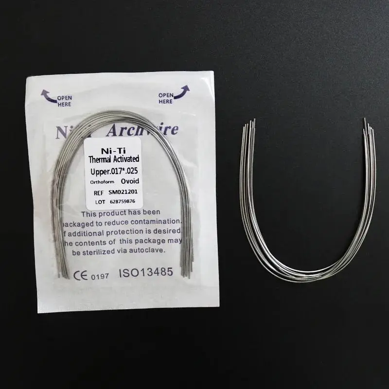 Unisex 1622_gray Ni-Ti Thermal Activated Ovoid Wires for Orthodontic Brackets - 2 Packs of 20, Extra Smooth, Gentle Recovery, 90F/32C Transformation, Oral Care Gift