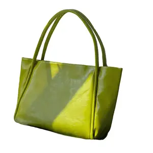 Stylish Lime Green Polyester Tote Bag - Spacious Handbag for Work, School, or Casual Outings - Durable & Versatile Design with Polyester Lining - Hand Wash or Dry Clean