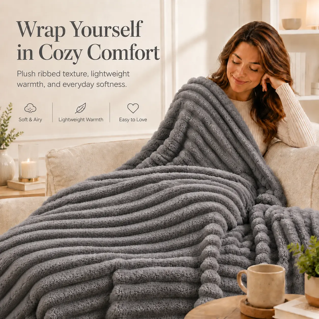 【Back to School Essential】UFIST Cozy Throw Blanket for Dorm Room, Soft Lightweight Blanket for Bed & Couch, Stylish Home Decor Blanket, Perfect Room Makeover Gift for Students