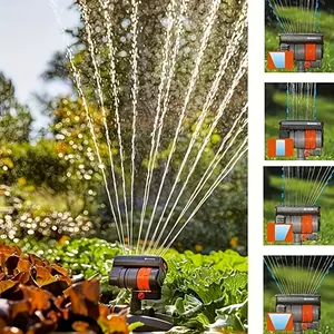 Adjustable Garden Sprinkler, 180-Degree Rotating Nozzle - Full Coverage Lawn and Garden Irrigation, No Electricity Required - Suitablr Courtyards, Farms, Lawns, etc. - Plastic Construction, Oscillating Nozzle