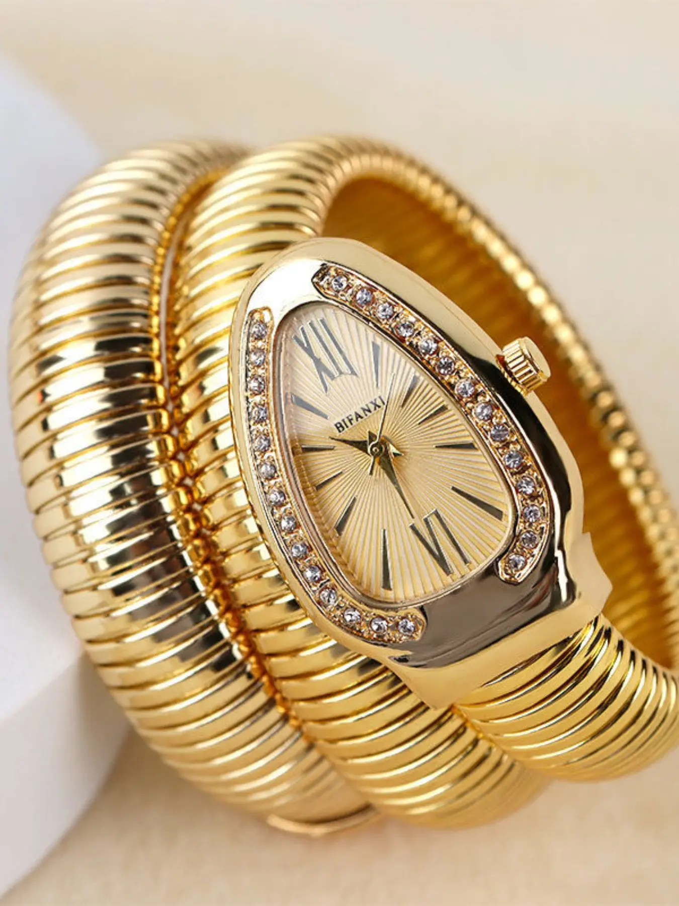 New High-End Luxury Fashion Women's Watch, Fashionable Wristwatch, Snake Design, Creative Personalized Unique Watch, Quartz Analog Watch, Perfect Gift for Birthday and Holidays
