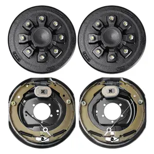 VEVOR Trailer Hub Drum Kits 8 on 6.5 B. C. with 12x 2 Electric Brakes, Self-Adjusting Trailer Brake Assembly for 7000 lbs Axle, 5-Hole Mounting, Backing Plates for Brake System Part Replacement
