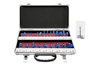 LU&MN 24-Piece Carbide Tipped Router Bit Set with 1/4" Shank Wood Milling Saw Cutter for Woodworking Tools Home Improvement & DIY Cutting Hardware