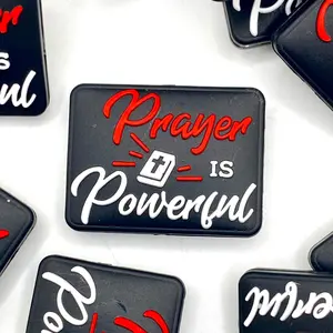 1pc Prayer is Powerful Silicone Focal Beads - Jesus Christian Crafting & Beading Supplies DIY