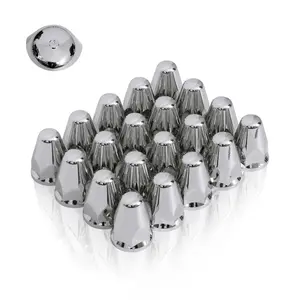 20/60 Pcs 33mm by 2-5/8" Chrome ABS Lug Nut Covers Kit Premium ABS Chrome Push-on Nut Cover Caps Flanged Lug Nut Covers for Semi Truck Trailer