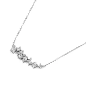 1Ct TW Diamond Mixed Fancy Shape Designer Necklace 14k Gold Lab Grown Pendant