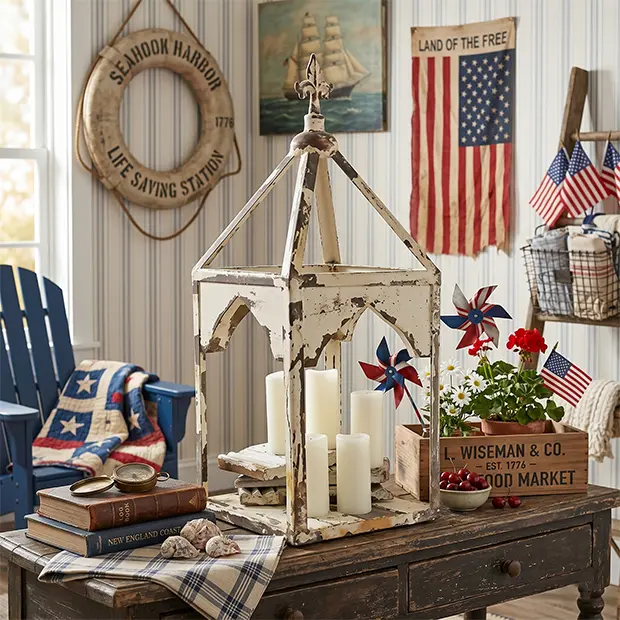 Rustic Chippy Church Lantern