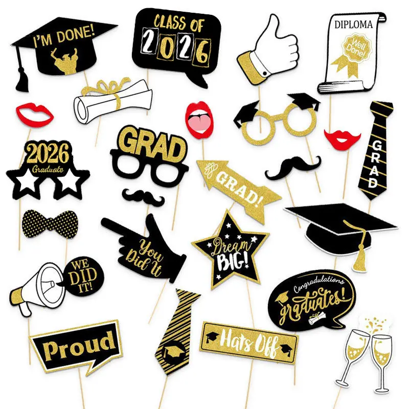 Graduation season 25pcs photo props 2026 graduation ceremony decoration props photo background decoration Party Supplies Party Accessory