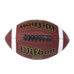 American Football Training Ball NCM Durable PU Performance Brown Sizes 3/6/9 for Youth & Beginner Games Practice