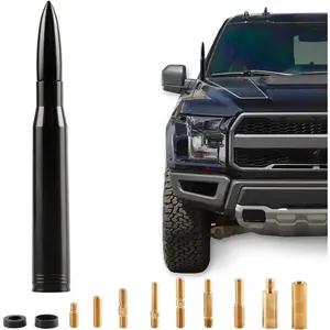 Universal Car Antenna Replacement 5.5 Inch Rugged Billet Aluminum Black Compact Robust Easy Installation Superior Reception for AM FM Bands - Automotive