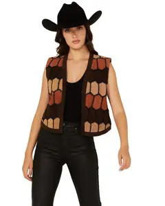 Scully Women's Geo Print Leather Vest - L1139-265