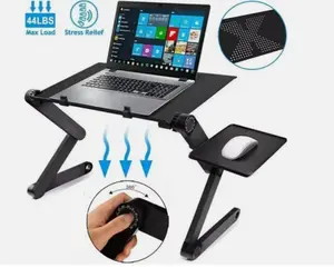 Foldable 360° Adjustable Laptop Table Stand Lap Sofa Bed Tray with 44LBS Max Load Stress Relief Design