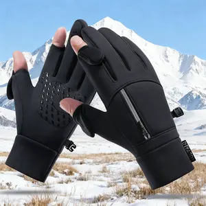 Winter Touchscreen Warm Gloves Outdoor Sports Cold-Resistant and Windproof Gloves for Men and Women, Cycling, Fishing, Running Gloves, Flip-Top Fingerless Gloves