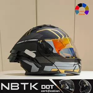 Nbtk Flip-Up Motorcycle Helmet, Full Face Helmet, Abs Material with Eps Cushioning, Multiple Ventilation Ports, Removable Liner, Unisex All-Season Use