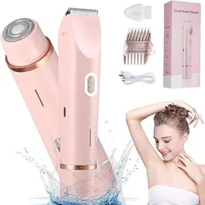 2-in-1 Electric Epilator, 1-Box USB Rechargeable Waterproof Hair Removal Device with Accessories, Multifunctional Epilator, Wet/Dry Trimmer for Women