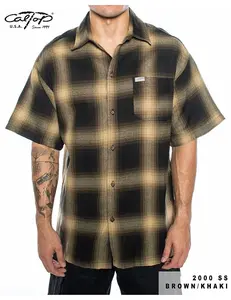 Caltop Short Sleeve Veterano Plaid Flannel Shirt Classic Cal Top