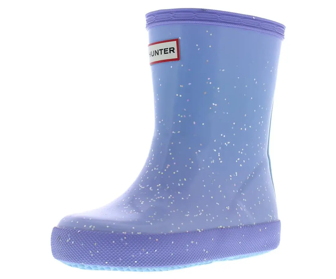 HUNTER Kids' Size First Giant Sparkle Pattern Slip-On Rainboots, Waterproof Mid-Calf Girls' Sport Footwear, All-Seasons Outdoor Sports & Outdoor Shoes