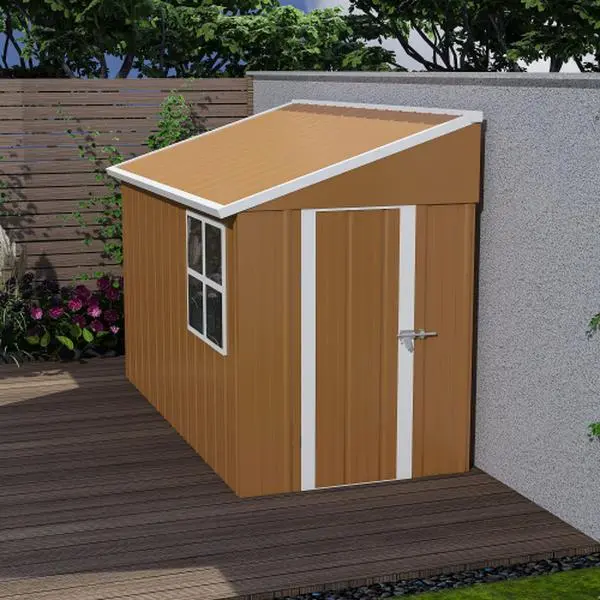 Bellemave  8x4 FT Heavy-Duty Metal Storage Shed with Single Hinged Door, Windows & Ventilation - Weatherproof Outdoor Garden Shed for Backyard, Lawn and Tool Organization Modern Furniture
