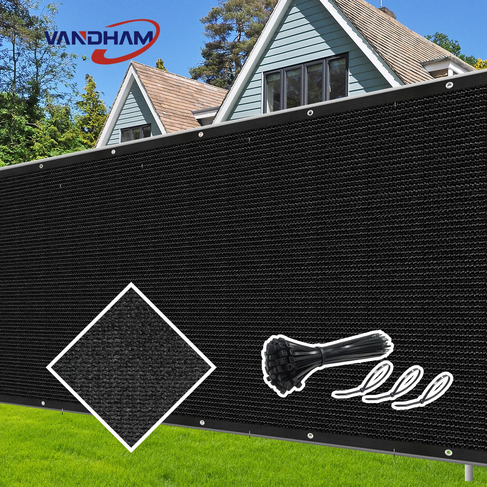 1pc Large Rectangular Outdoor Heavy Duty Shade Sail Canopy - High Quality HDPE Fabric, 90% UV Blockage High Privacy Screen with Black Frame, Easy Installation for Balcony, Patio, Pergola, All Seasons All-Weather Patio Covering (Black)