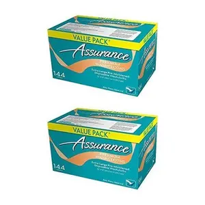 Assurance Premium Washcloths Value Pack 144 Count Carton 2 Carton Multipack 288 Washcloths Total Cotton Single Hand Dispensing Clinically Tested Mild to Skin with Vitamin E Aloe and Chamomile Water Absorbent