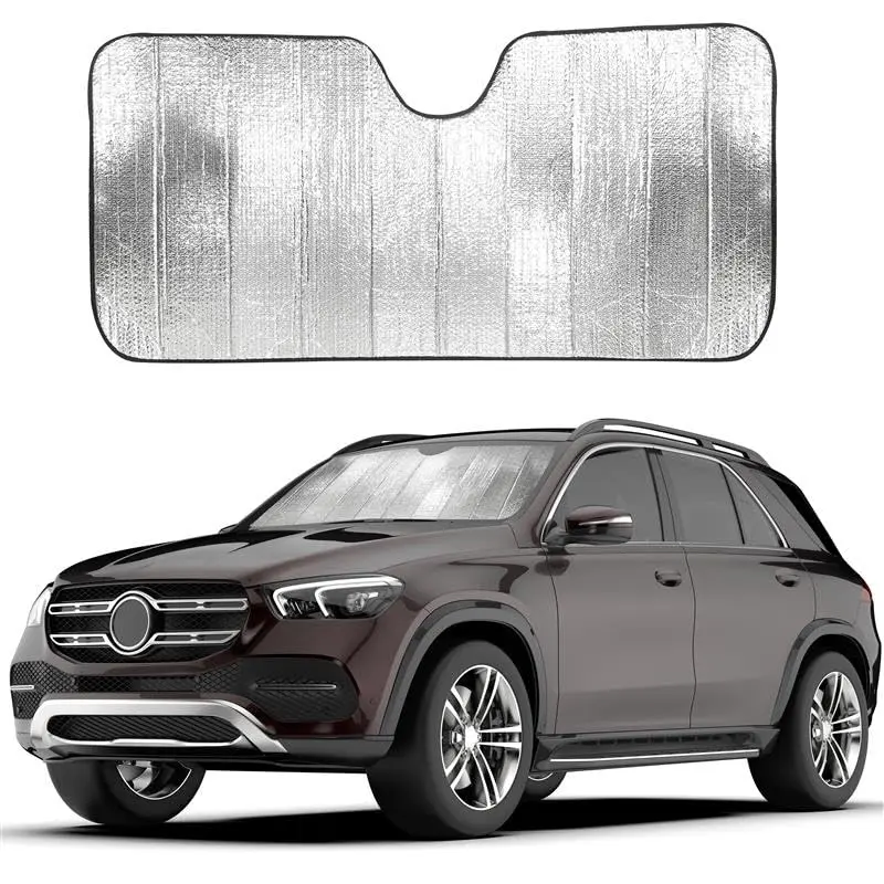 EcoNour Car Windshield Sunshade - Durable Foldable UV Protective Accessory, 58"x28" Large Sunshade for Vehicle Exterior Protection, Uv Protective Sunshade