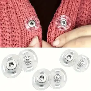 10 Ultra-Transparent Invisible Durable Buttons, Fixed Hidden Fasteners for Sweaters and Shirts, Anti-Reveal Design, Ideal for Clothing Accessories