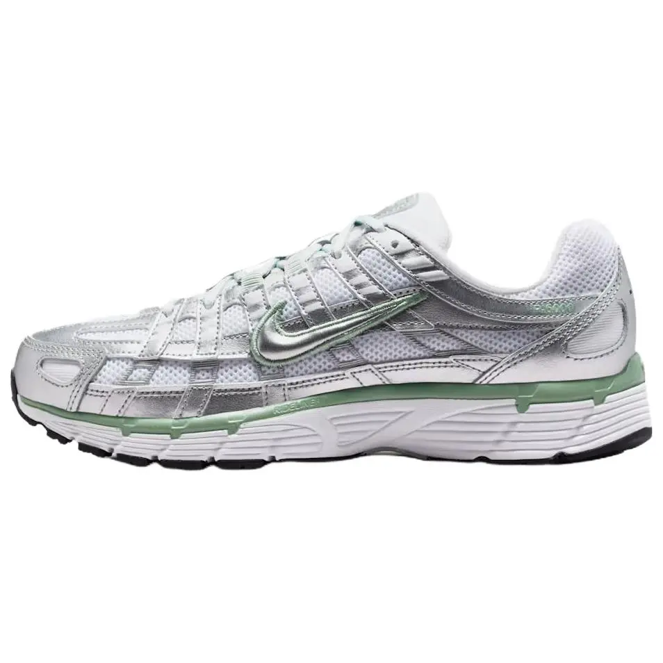Women's Nike P-6000 'Metallic Silver' Female Sneaker - Multi-Size Sport Casual Running Shoes with Mesh Upper