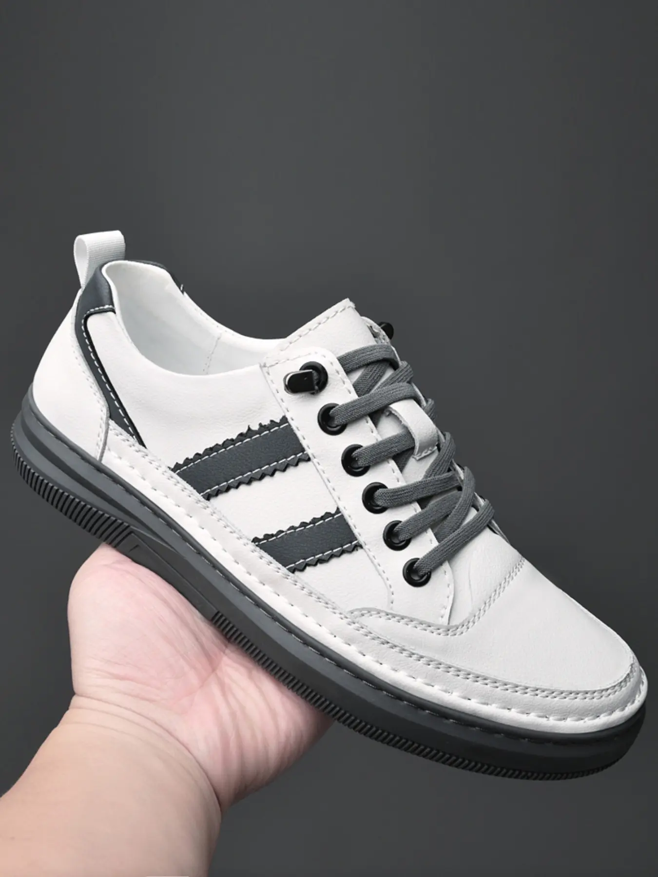 Men's Handmade Casual Sneakers, Soft Skin-Friendly Upper, Durable Rubber Sole, All-Season Comfortable Shoes for Daily Wear
