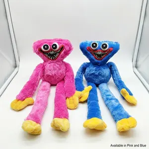 Poppy Playtime Huggy Wuggy Plush Toy Blue Long Limbs Posable Soft Stuffed Monster Doll for Fans Kids Gift
