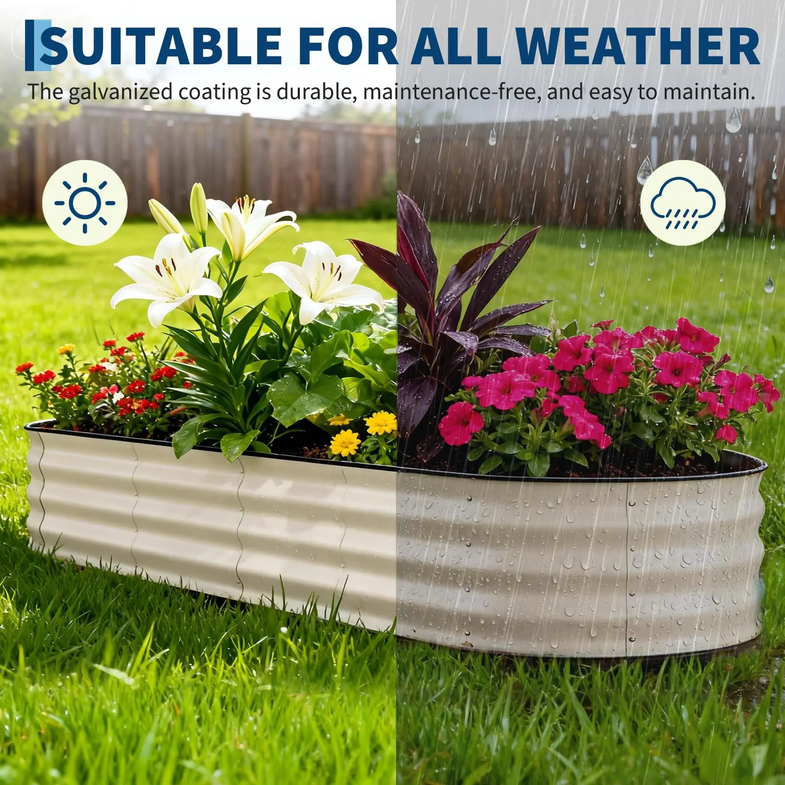 8x2x1.5ft Galvanized Raised Garden Beds 2 Pack - Beige Planter Box with  Safe Edge, Rust-Resistant Durable Outdoor Planters, Easy Assembly for  Vegetables & Flowers - TikTok Shop