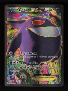 Pokemon TCG Authentic Raw Singles Moderately Played Gengar EX 114 Full Art Ultra Rare XY Phantom Forces 114/119 Trading Card Game