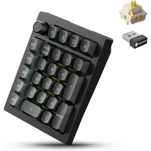 V0 Ultra 8K Polling Rate  (2.4 GHz & ) ZMK Custom Number Pad with Hot-swappable Banana Switches 360-Hr  OSA PBT Keycaps RGB Backllit for  Windows Linux