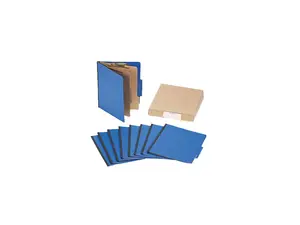 Acco 15663 Presstex Colorlife Classification Folders, Letter, 6-Section, Dark Blue, 10/Box