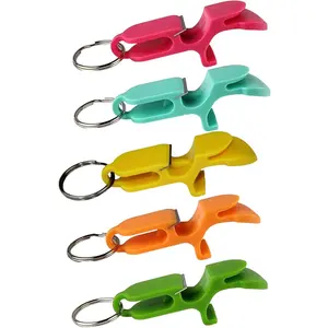 Beer Shotgun tool bottle opener keychain - 5 pack - light colors - beer shotgunning tool - great for parties, party favors, gift, drinking accessories