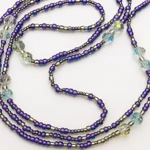 Purple Reign Waistbeads - Fun Vibrant Beaded Waist Accessory for Everyday Wear or Layering with Jewelry - Power & Feminine Energy Symbol