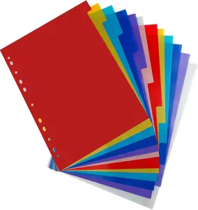 12 Tab Binder Dividers 3 Ring Plastic Binder Dividers with Tabs, Multicolor Notebook Dividers for 2/3/4/11 Ring Binders, Letter Size (8.2×11.6 Inch) Prudiut
