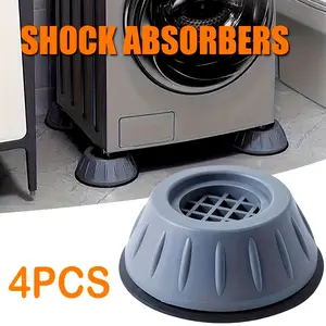 4-Pack Rubber Vibration Damping Pads for Washer, Dryer and Washing Machine - Noise Reduction, Anti-Slip, Floor Protection - Multi-Use for Home Appliances and Furniture