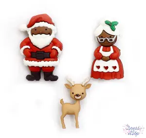 Saint Nicholas Christmas Holiday Santa Mrs. Claus Buttons