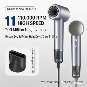 High-speed hair dryer, plasma hair dryer for hair and scalp care, intelligent temperature control, no static electricity or frizz, the perfect choice for home use.