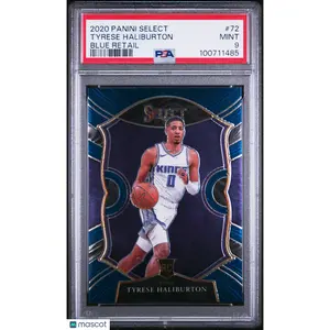 2020 PANINI SELECT BLUE RETAIL #72 TYRESE HALIBURTON ROOKIE RC PSA 9