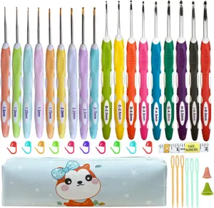 18 Sizes  Crochet Hook Set with Case,0.8mm-6mm Crochet Hooks for  Hands,Crochet  for Beginners,Mothers Day ,Crochet Lovers