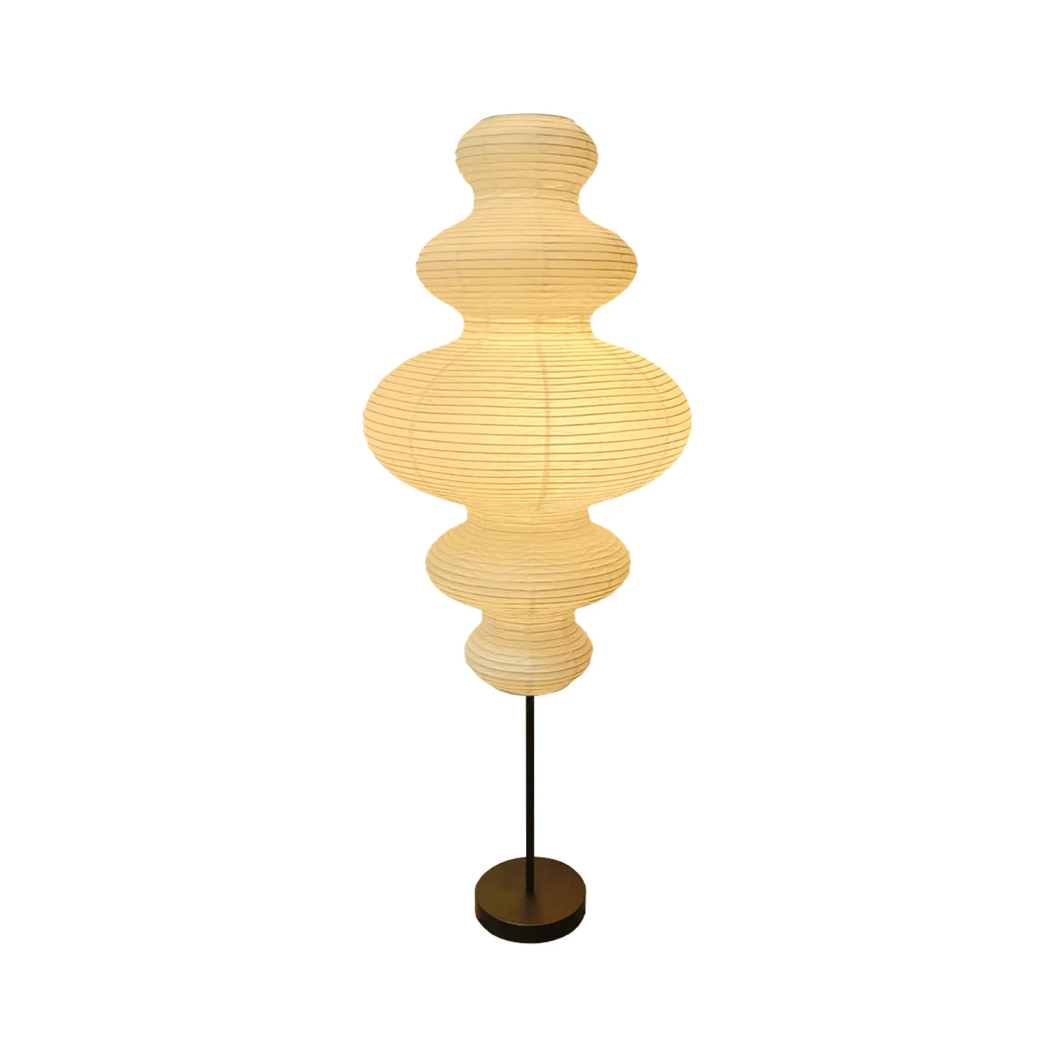 Hüga Collective Zephyr  Floor Lamp - Japandi Minimalist Handmade Paper Lamp Floor Lamp | Wavy Elegant Statement Floor Lamp for Living Room Bedroom
