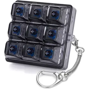 Transparent Keyboard Fidget Toys for Adults Keyboard Clicker Button Keychain Sensory Toy for Office Stress Relief Autism (9IN1-Style B)