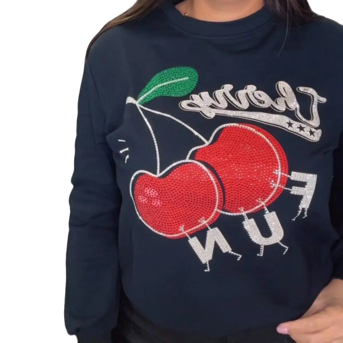 Women's Cherry Pullover Sweater - Soft and Cozy - Womenswear
