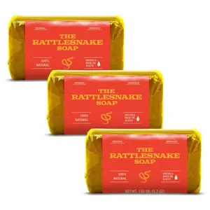 YERBERO - 3 Pack - The Rattlesnake Soap 150gr Each - (Hecho a Base de Aceite) 5.3 oz. Big Size - Made in Mexico.