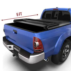 [Fits 2005-2015 Toyota Tacoma] 5 Ft Soft Tri-fold Truck Tonneau Cover, Fleetside with Track Rail System - Yitamotor