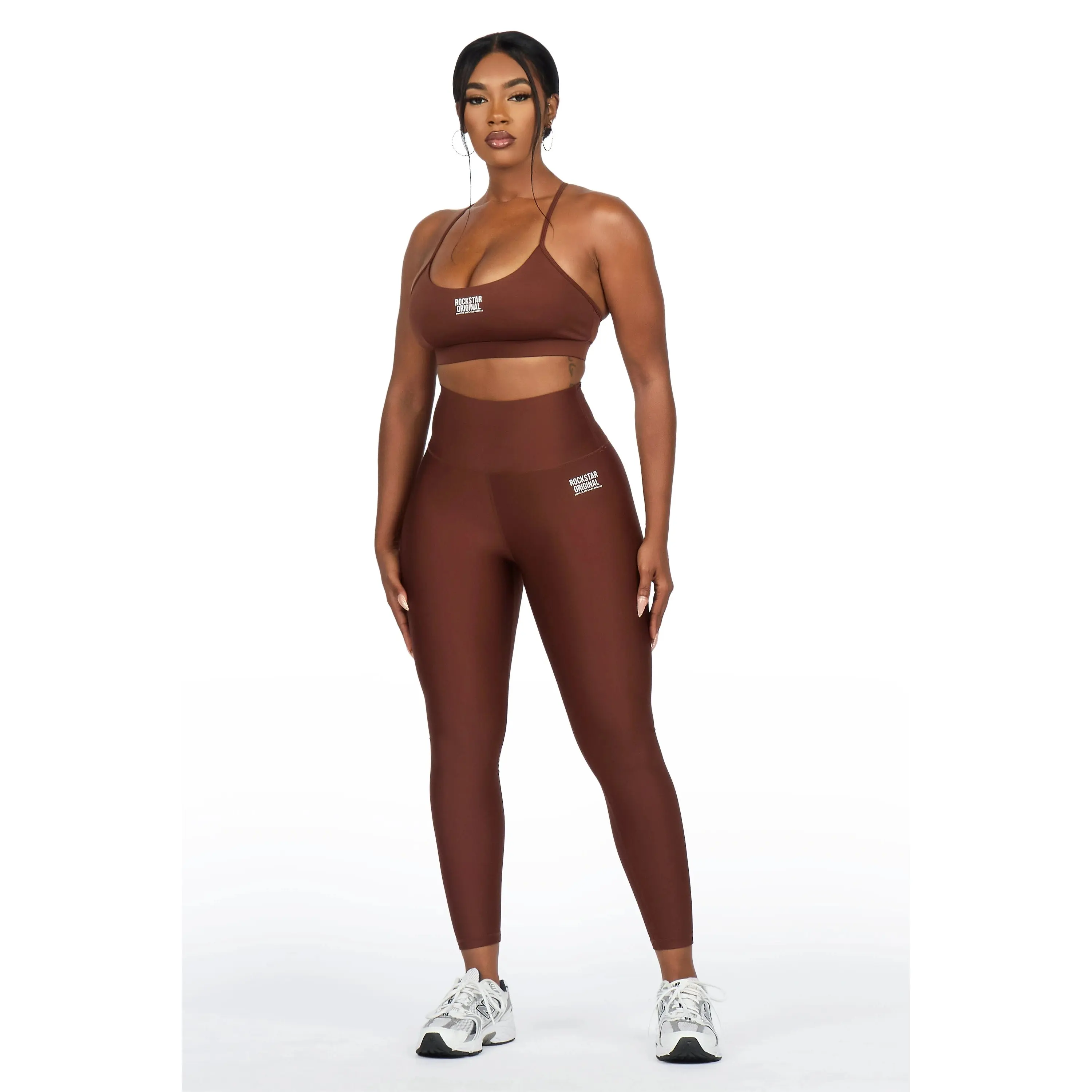 Donika Brown Tank Active Legging Set