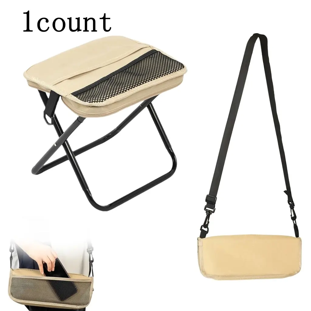 Portable Folding Stool with Carry Bag, Lightweight Foldable Stool, Collapsible Camping Stool, Camping Furniture, Outdoor Footstool for Travel Walking Hiking Fishing Picnic Barbecue