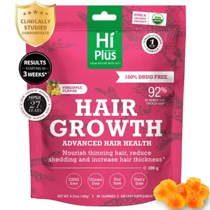 HiPlus Hair Growth Accelerator - Beauty Vitamin Healthcare with Proprietary Collagen Complex & Biotin for Thicker, Nourished Hair - 45- Natural Dietary Supplement Colagen Organic Strengthens Hair